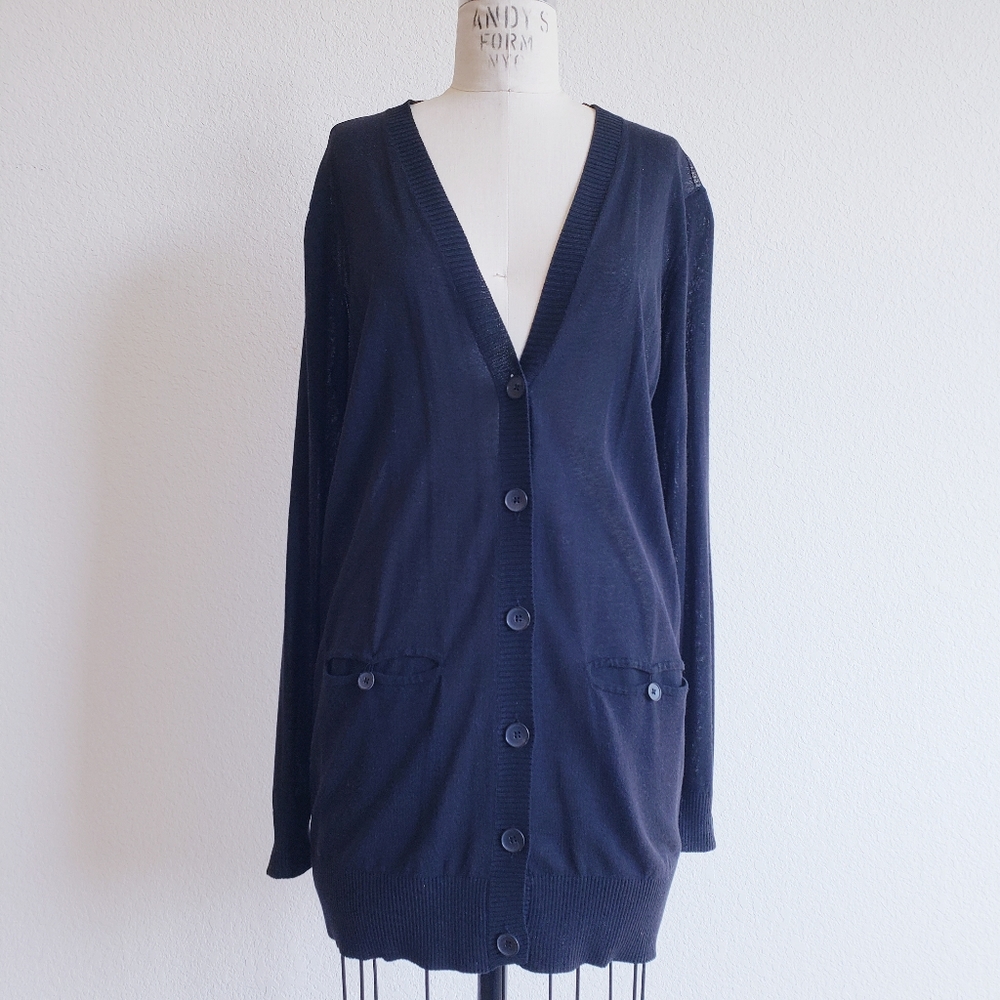 Elizabeth and James Sheer Back Black Cardigan